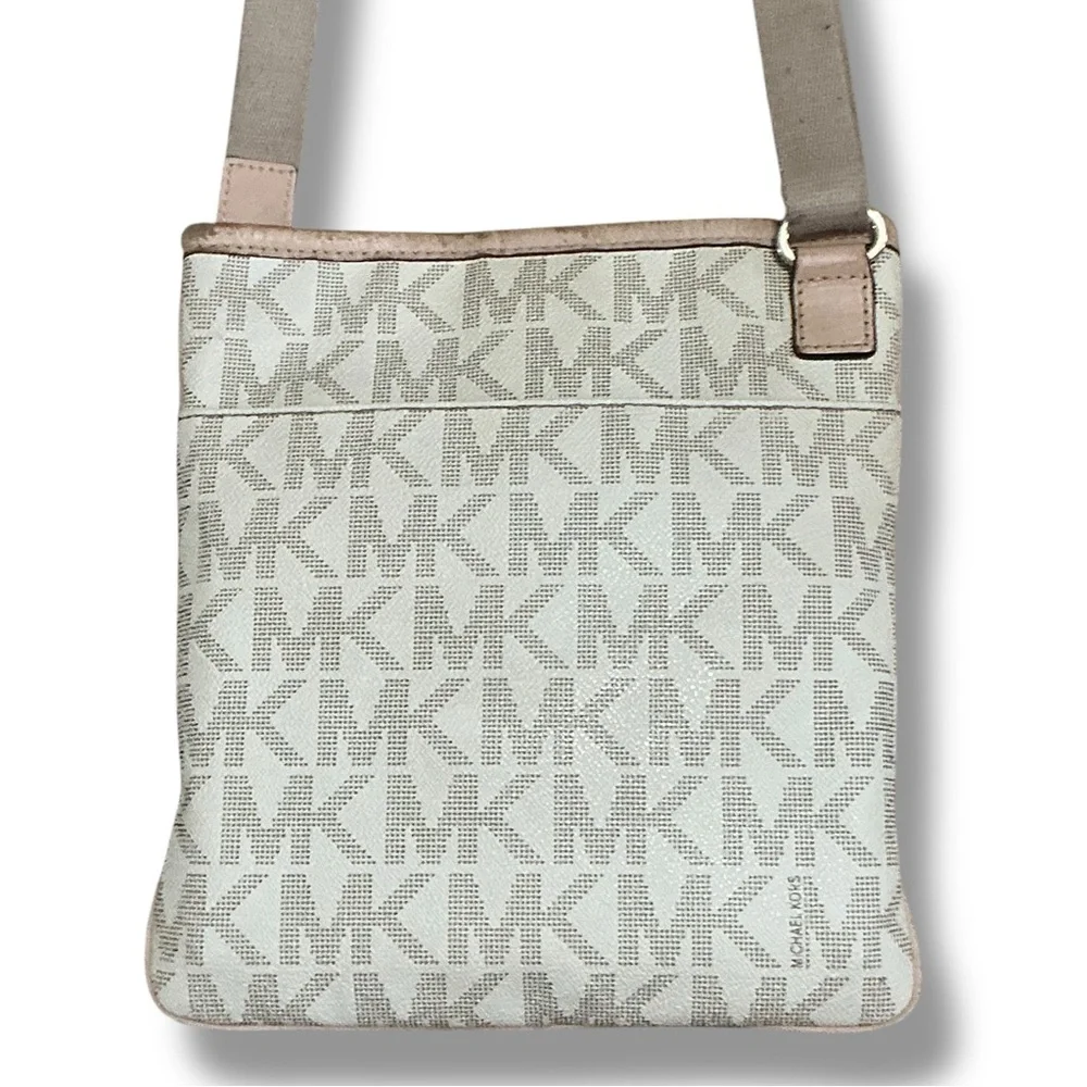 MICHAEL Michael Kors Monogram White & Beige Purse Crossbody Bag